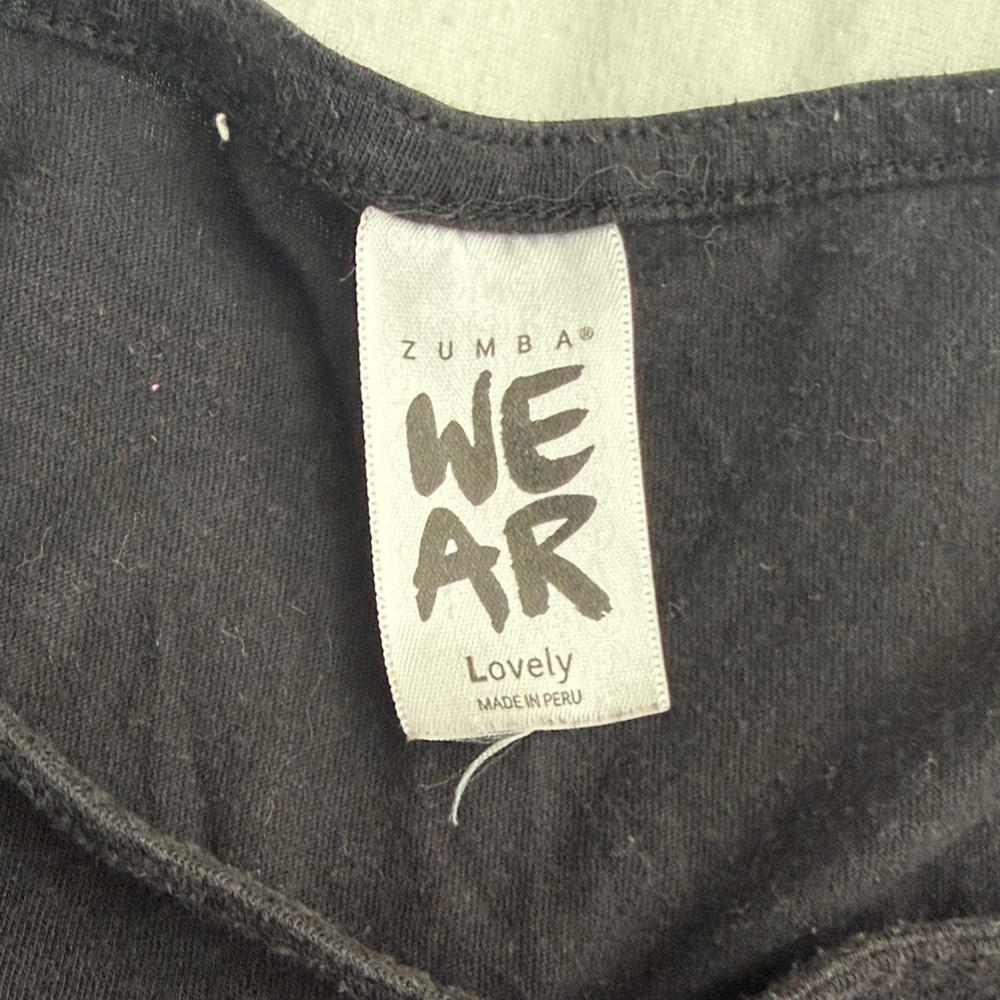 Zumba Fitness Black Short Sleeve Top with Floral 'Z' Graphic - Picture 2 of 5